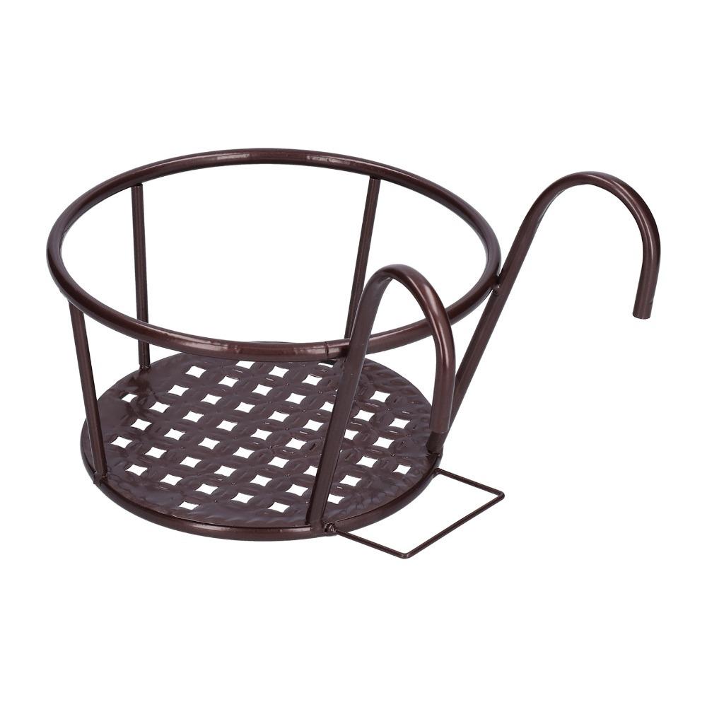 Thick wrought iron construction Flower Pot Holder  Railing hanging chlorophytum & pothos