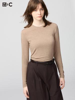 Футболка HeaTTech Cashmere Blend с круглым вырезом и длинным рукавом, очень теплая