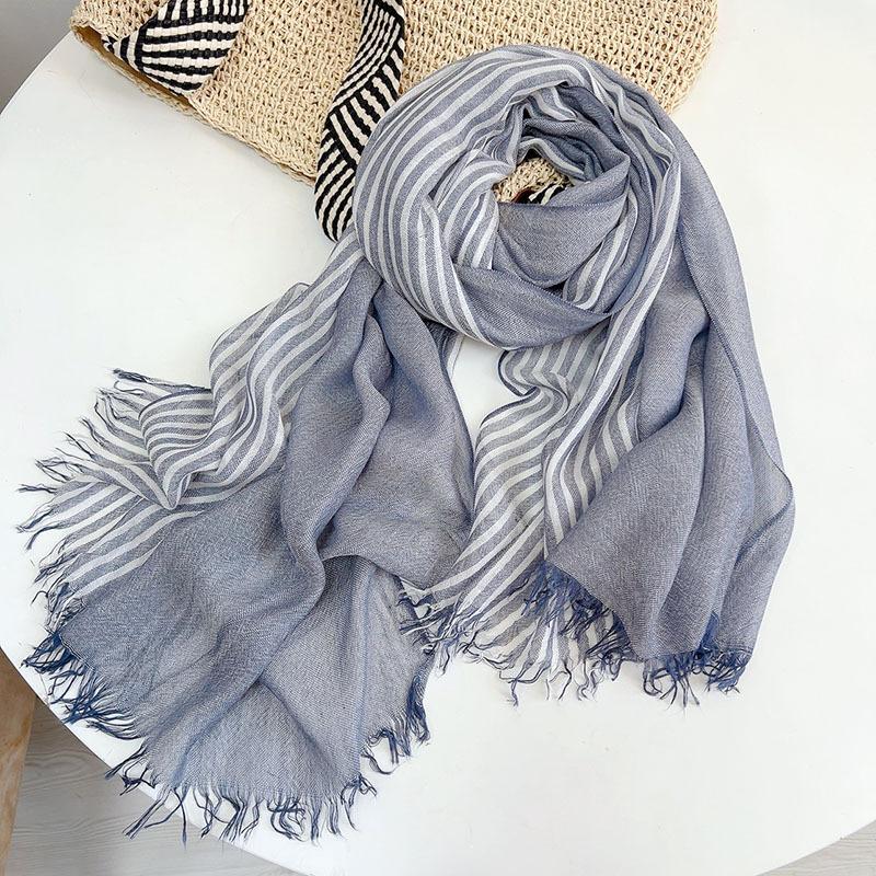 Autumn Winter Keep Warm Soft Skin Friendly Modal Striped Scarf For Men And Women