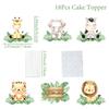 Dinosaur Paper Cake Insert Topper Ice Cream Butterfly Farm Birthday Party Decor Kids Dessert Insert Jungle Animal Cake Topper