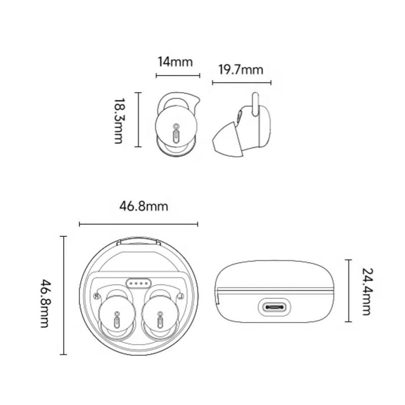 Наушники для сна, мини-маленькие беспроводные наушники Bluetooth 5.3, гарнитура с шумоподавлением и сенсорным управлением, невидимые наушники-вкладыши, подарки для девочек