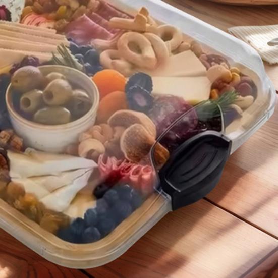 Бамбуковый поднос с крышкой, 6-секционное праздничное блюдо для сыра, фруктов, многофункциональная разделочная доска для кухни, кулинарии, семейного праздника, подарка