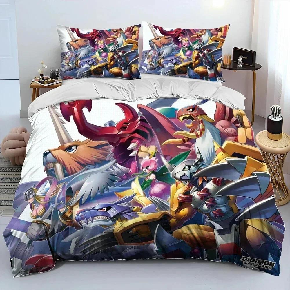 Аниме Digimon Adventure Monster Комплект постельного белья Пододеяльник Постельный комплект Одеяло Чехол Наволочка Одеяло King Queen Size Мальчики Взрослые