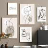 Линия любви нарисовала тело, лицо, современное настенное искусство, холст, живопись, абстрактные постеры на скандинавскую тему и принты, настенные панно для декора гостиной
