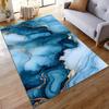 Blue and Gold Marble Pattern Abstract Rug Non-slip rug suitable for living room and bedroom sofas.
