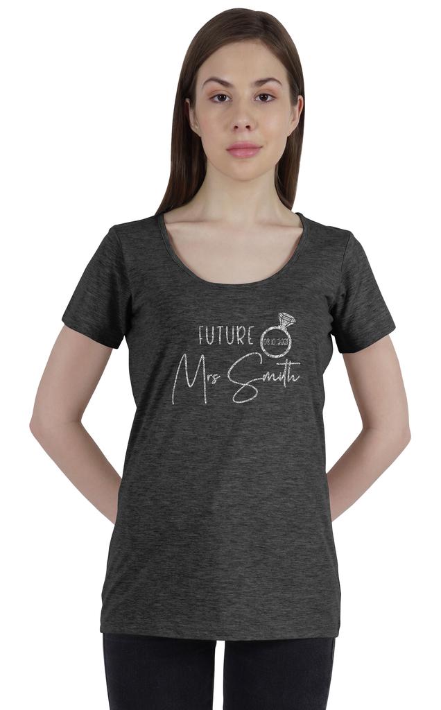 Inkdotpot Персонализированная женская футболка с надписью «Будущая миссис» на свадьбу