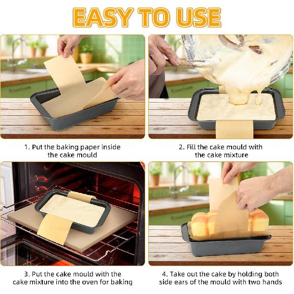100 Sheets Loaf Pan Liners, Non-Stick Parchment Paper for Baking Toast,Sourdough,Cakes, Banana Bread, Ideal Bread Pan Liners for Baking(Rectangular