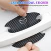 4 шт. Защитная наклейка на углубление дверной ручки автомобиля, защитная пленка для ручки двери, углеродное волокно, для Mazda 3 6 Atenza Axela Demio CX3 CX5 MP MS RX8