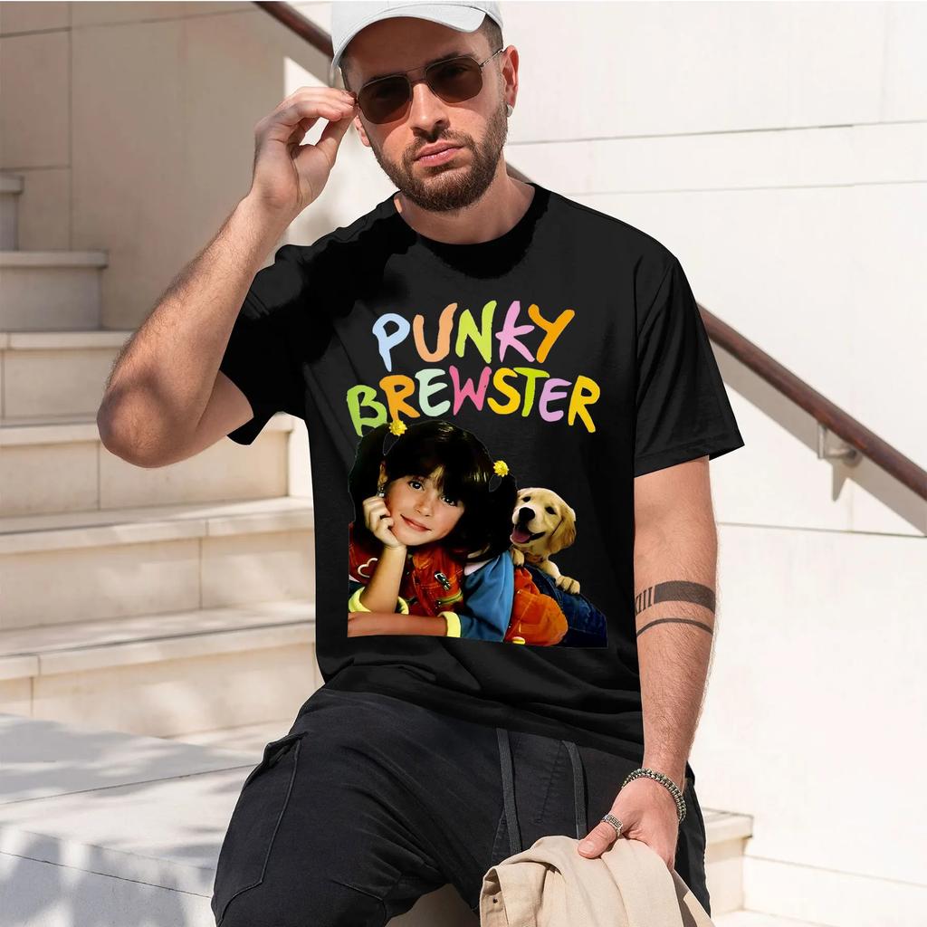 Punky Brewster 2026 New Fashion Heavyweight Hot Selling Retro Printed Pattern Fun Round Neck Tshirt For Daily Comfort