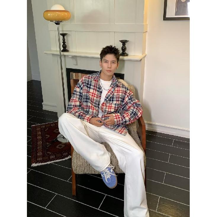 Американский ретро-дизайн, разноцветная полосатая рубашка с длинным рукавом для мужчин и женщин, повседневное свободное весенне-осеннее парное пальто для мужчин