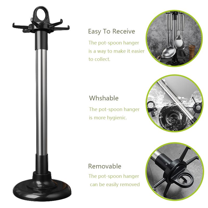 Кухонная вращающаяся полка для хранения Вращающийся органайзер для кухонных принадлежностей Крючки Лопатка Ложка Нож Шкаф для хранения Кухонные принадлежности Новые