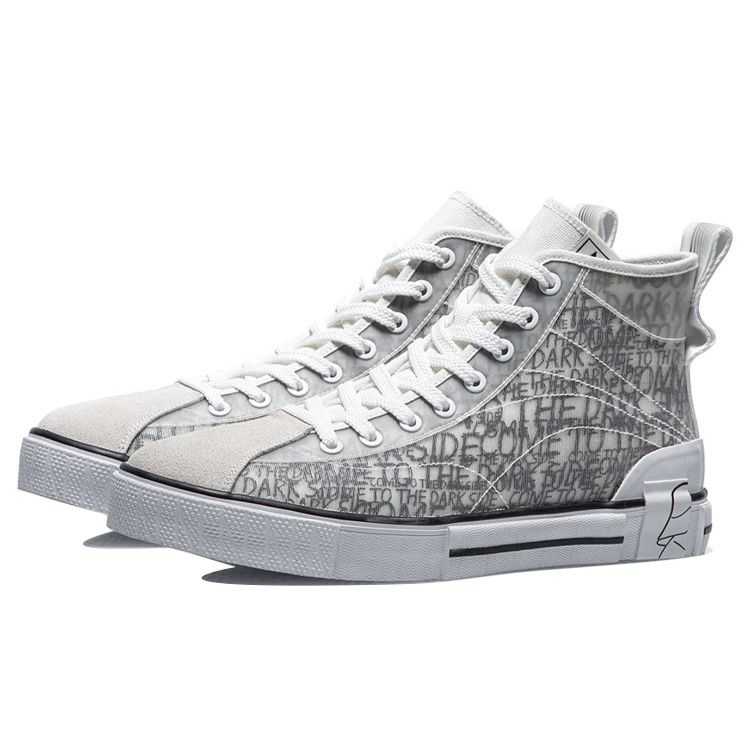 Li Ning Star Wars X Durable Breathable High-Top Sneakers Men Sneakers Gray White AGCR181-1