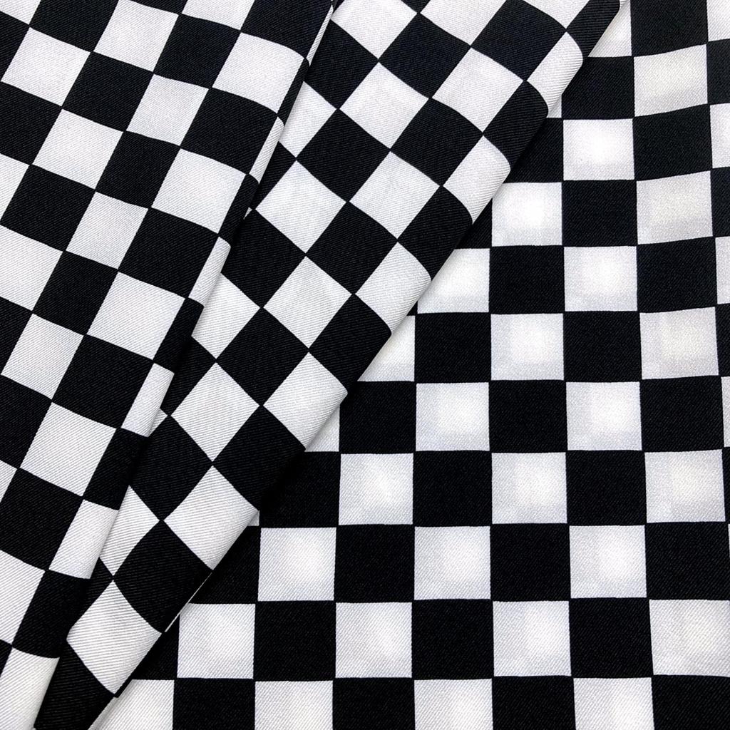Checkered Chiffon 145cm Japanese Craft Check Pattern [moonfarm] Fabric, Wide, Pattern, White, Black, Monochrome, Checkered, Fabric, (2m, Medium)