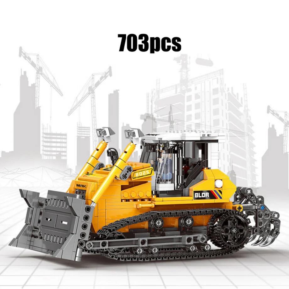 City Technical Building Blocks MOC WheelLoader Car Heavy Mining Truck Crane DIY Engineering Excavator Bricks Toy For Children