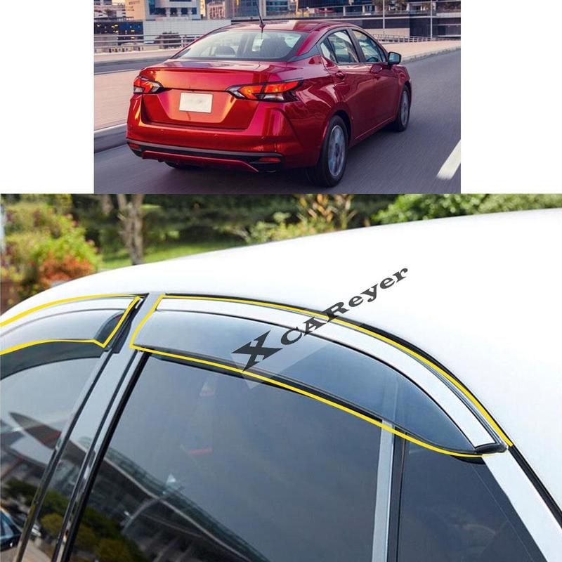 For NISSAN Sunny Latio Almera N17 N18 2010 2011 2012- Car Body Sticker Plastic Window Glass Wind Visor Rain/Sun Guard Vent