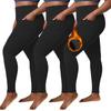 Fleece-lined Fleece-lined Plus-size Leggings Autumn/winter Style with Pockets High-waisted Warm Winter Yoga Pants