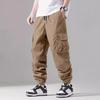 Ретро весенне-осенний тренд уличные мужские комбинезоны со средней посадкой и завязками внизу, износостойкие, повседневные спортивные штаны