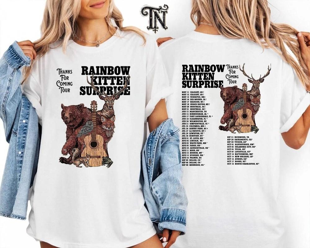 Rainbow Kitten Surprise Thanks For Coming Tour 2025 Concert Double Sided Unisex T-Shirt