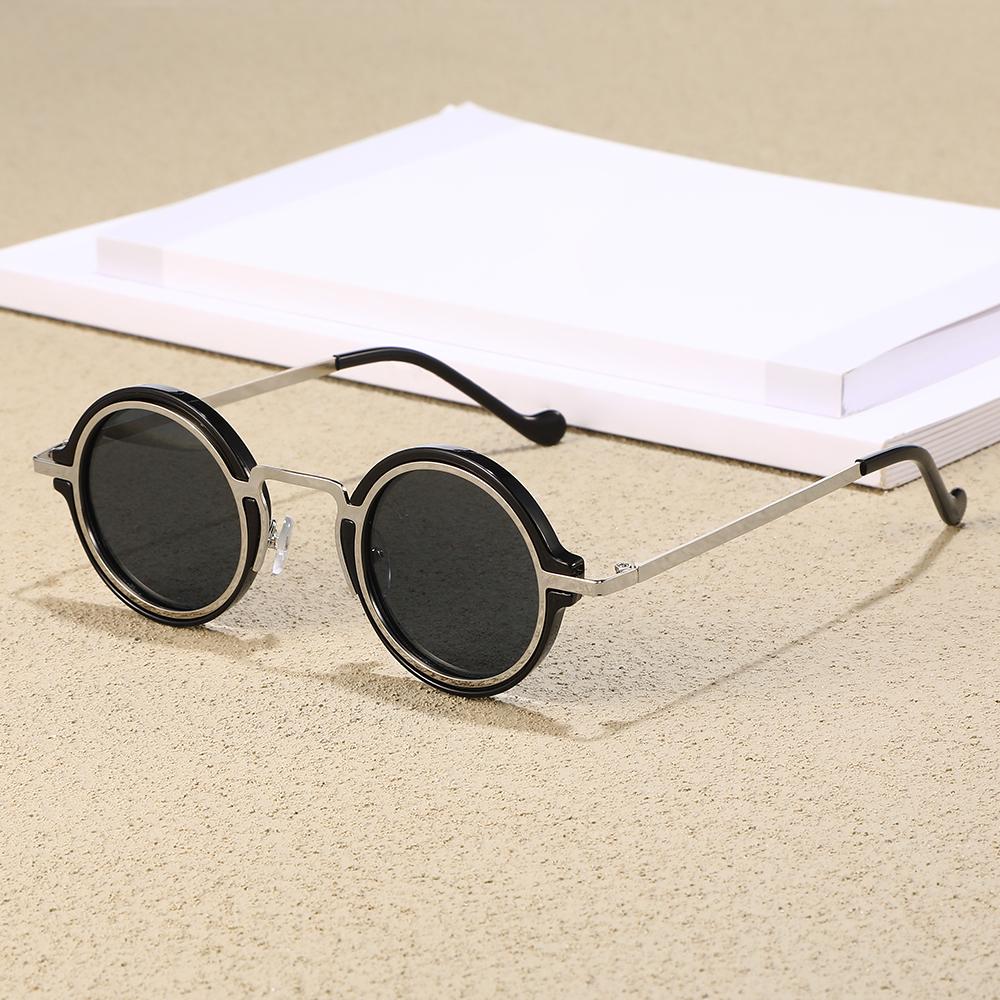 Vintage Metal Frame Small Round Sunglasses Uv400 Protection Driving Sun Glasses Punk Shades For Women & Men