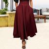 Maxi Skirt Bandage High Waist Tight A-Line Skirt Solid Color Large