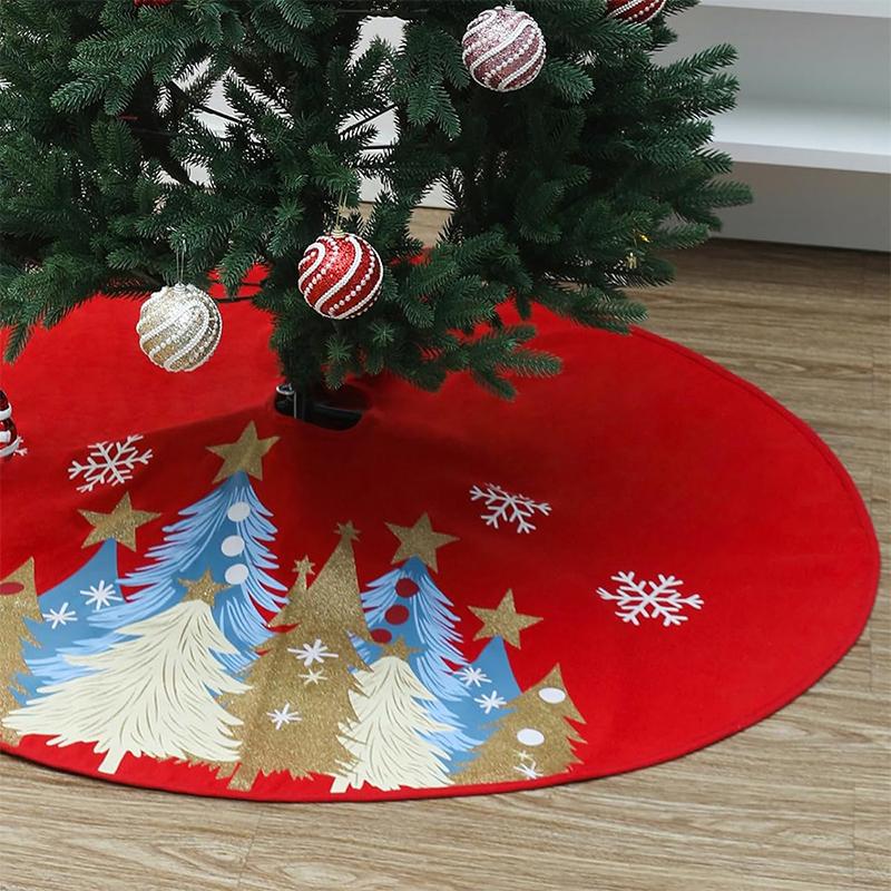 1Pcs Cartoon Christmas Tree Skirt Crafts Tree Surround Base Set Merry Christmas Decoration for Home Xmas Ornaments Navidad 2025