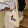 Korean Style Cartoon Animals Tote Bag Large Capacity Women's Armpit Bag Canvas Shoulder Bag  Female