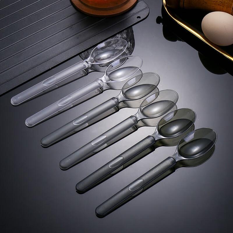 ZISIZ Disposable Black Dessert Fork Spoon