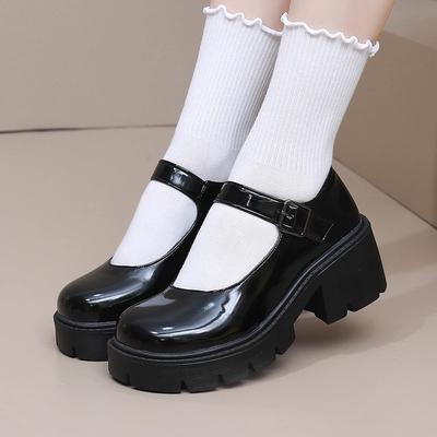 Модная женская обувь Винтажные туфли-лодочки на платформе для девочек на высоком каблуке Платформа Обувь Лолиты Японский стиль Колледж Милая студенческая обувь