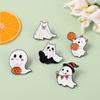 Zinc Zinc Alloy Halloween Ghost Brooches Halloween Halloween Brooches Creativity Ghost Enamel Pin  Decoration