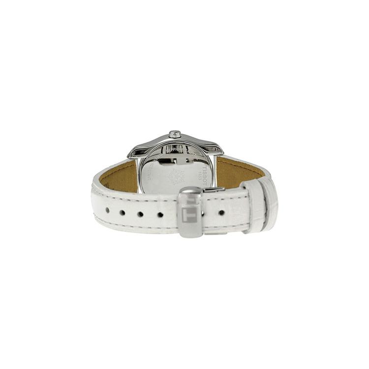 Tissot Модная коллекция Женские часы с кварцевым механизмом 26 мм Белый циферблат Корпус из нержавеющей стали Кожаный ремешок T023.210.16.111.00