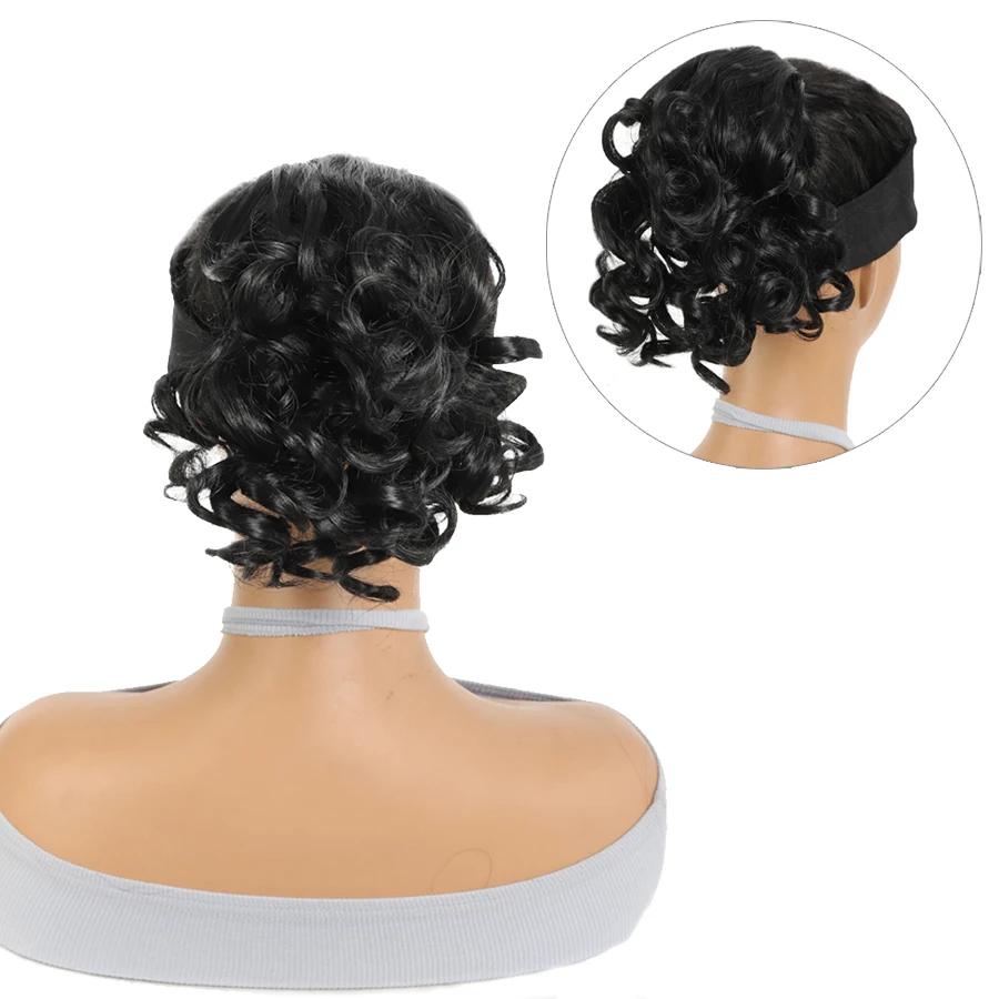 Синтетический парик для наращивания волос «конский хвост» 8 дюймов, короткий, вьющийся, волнистый, регулируемый, с завязками, накладной хвост для женщин, ежедневное использование