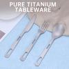 Посуда из чистого титана, набор из трех предметов для кемпинга, набор столовых приборов из титана для здорового питания, ножи, вилки, ложки