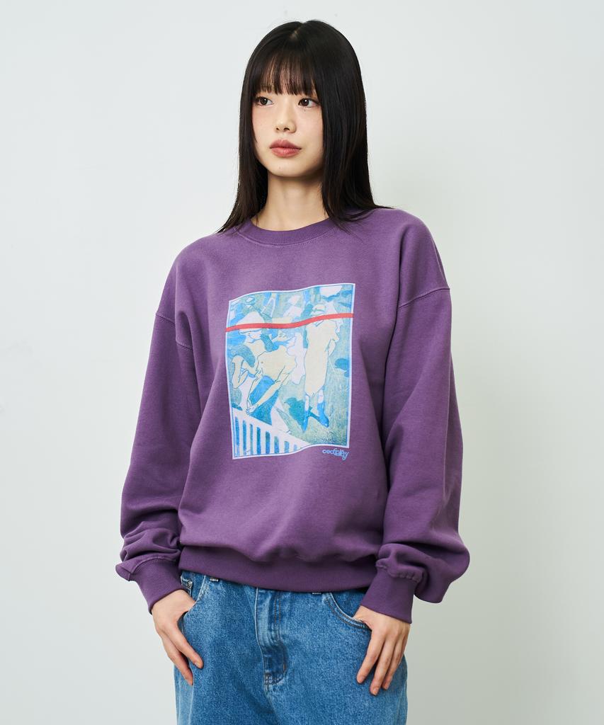 CHANCECHANCE Cec Gallery Graphic Sweatshirt(Purple/ Brushed)