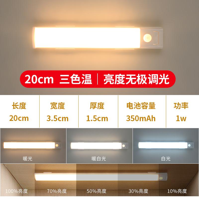 Ультратонкая интеллектуальная светодиодная лента с индукцией человеческого тела, магнитная присоска, самоклеящаяся светодиодная лента для гардероба, перезаряжаемый винный шкаф