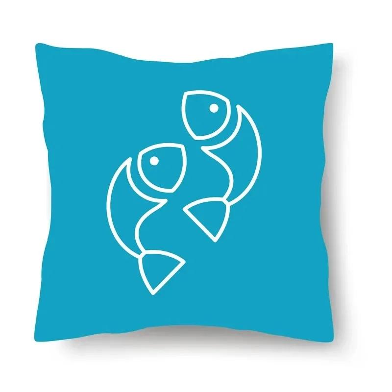 Дом Гостиная Диван Розовый Облако Голубой Рыба Принт Узор Наволочка Декоративная Подушка для Спальни