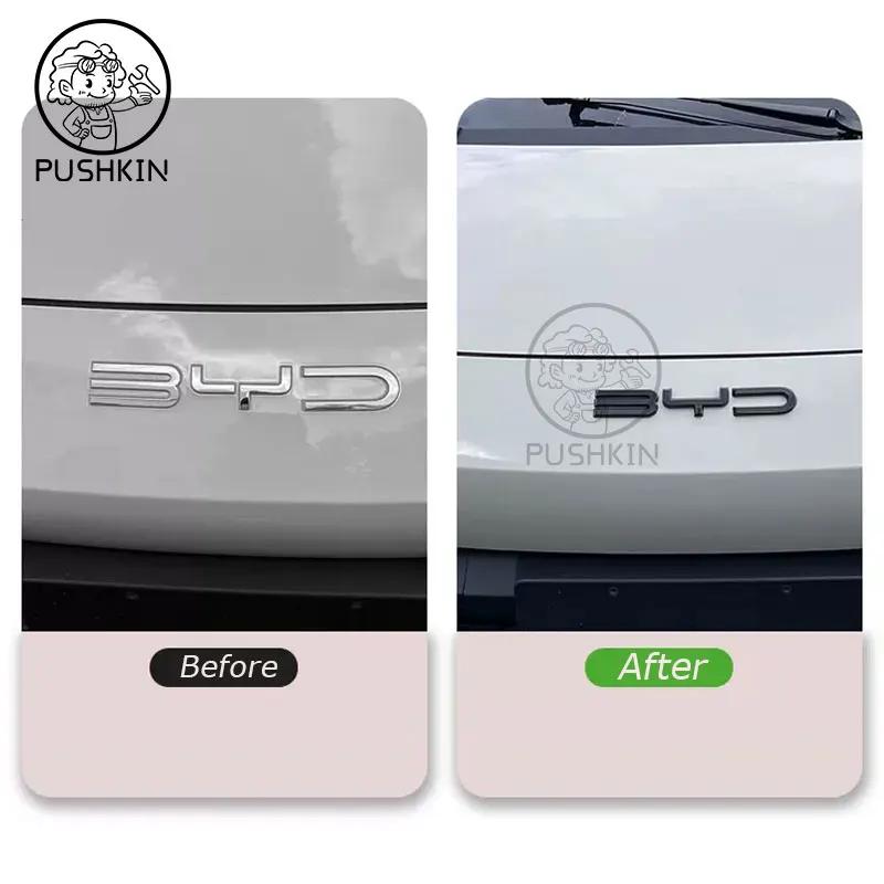 For BYD Seagull Dolphin MINI 2023 2024 Accessories Car Front Bumper Emblem Badge Decal Black Carbon Logo Refit Sticker