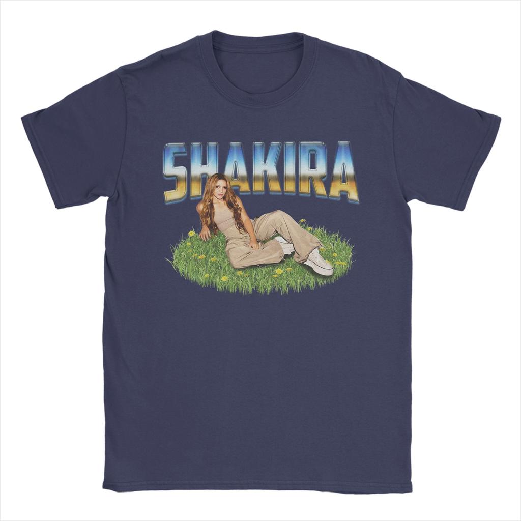 Vintage Singer Shakira TShirts for Unisex Round Collar Pure Cotton T Shirts Short Sleeve Tees Big Size Clothes