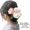 Sweet Kiss Japanese Hair Hair 3 Flowers with Birabanzashi Perfect for Years First Doll Summer Fireworks Tsumami Zaiku Ornament, Clip, (Pink),