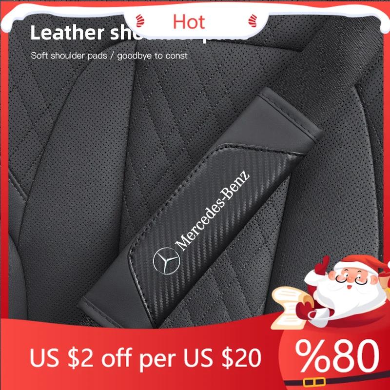 UHLGY1 2025 Hot 2Pcs Car Seat Belt Shoulder Protection Covers Pads For Mercedes Benz AMG E S C A B Class GLE GLS CLS GLC CLA GLA GLK GL