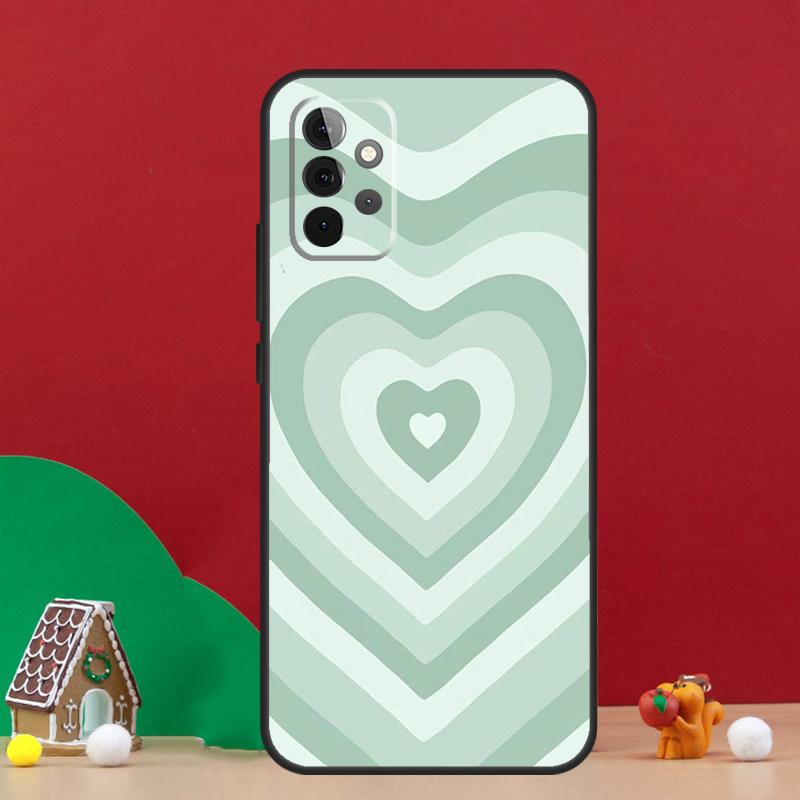 Красочный Круглый Чехол-Сердце Любовь Для Samsung Galaxy A36 A56 A06 A13 A53 A32 A12 A22 A52 A35 A17 A16 A55 A15 A54 A34 A14