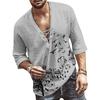 Loose Tee Shirt Simple Moisture-wicking Skin-friendly Front Lace Up Middle Sleeve Tee Shirt