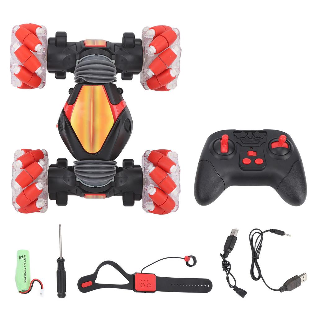 RC Stunt Car 4WD 2.4G Gesture Sensor Toy Double Sided Rotating Car with Watch Remote Control for