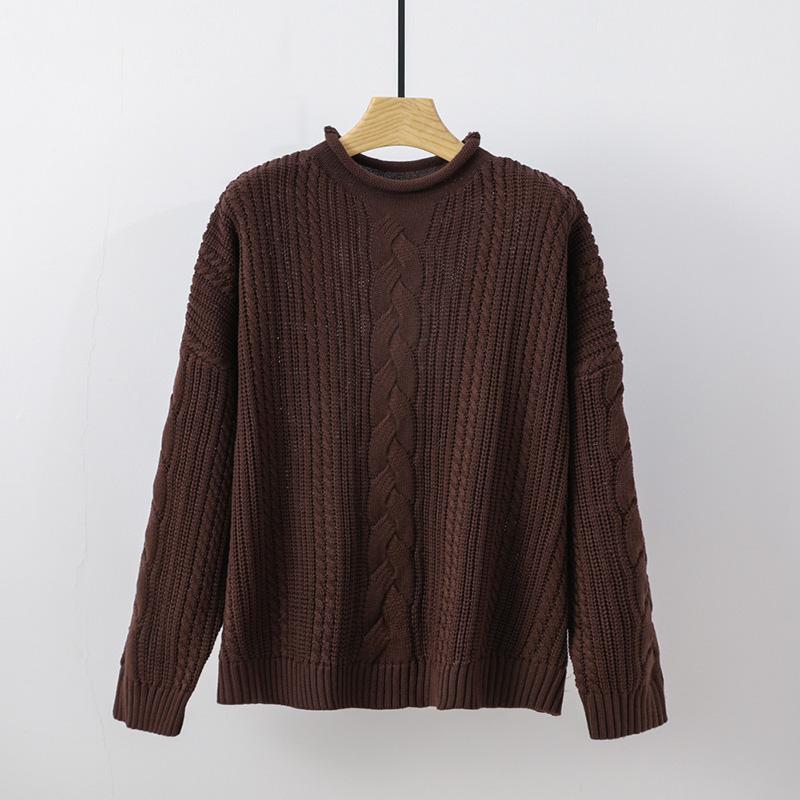 Свитер для женщин осень зима утолщенный пуловер теплый вязаный свитер длинный рукав джемпер свитер оверсайз топы