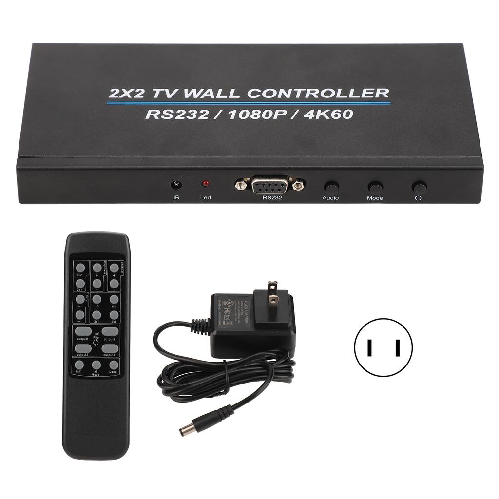 Контроллер видеостены с мультимедийным интерфейсом высокой четкости 2x2 4K и 60 Гц HD-дисплей Поворот на 180 градусов Контроллер ТВ-стены Контроллер ТВ-стены