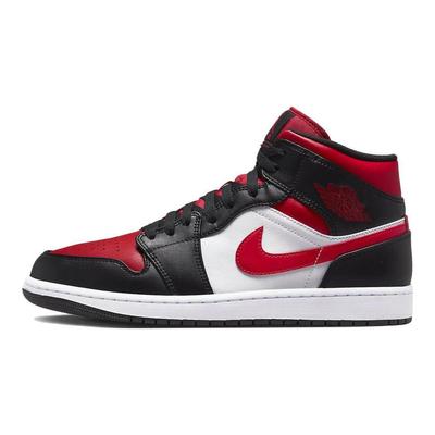 Мужские кроссовки Air 1 Mid Bred Toe Black White Fire-Red 554724-079