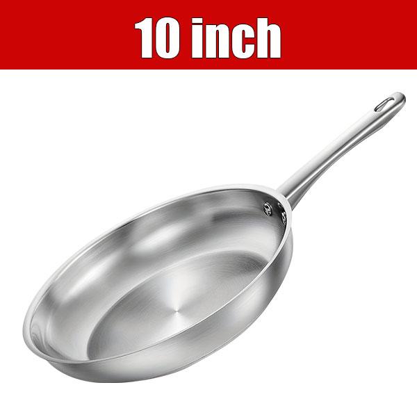 Tri-Ply Stainless Steel Frying Pan 8 Inch 10 Inch Induction Cooking Pan Skillet Fast Heating Chef's Pan Skillet Oven Safe