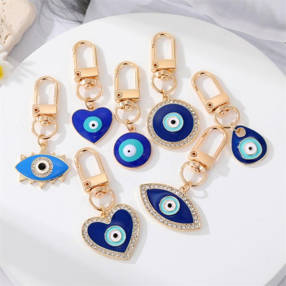 Bag Pendant Phone Charm Evil Eye Keychain Hamsa Hand Keyring Car Keyring Blue Eye Key Chain