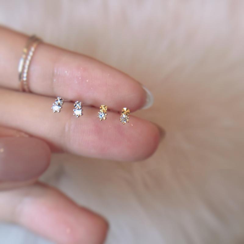 Серьги-гвоздики из серебра 925 пробы, простые, маленькие, с круглым кубическим цирконием, минималистичные, подарок для нее
