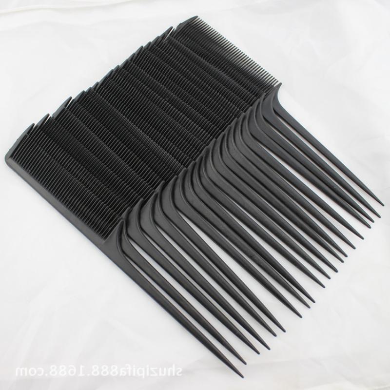 10 шт. портативная расческа для волос случайного цвета, салонная щетка для укладки, парикмахерский хвост, пластиковый набор расчесок с тонкой и длинной ручкой