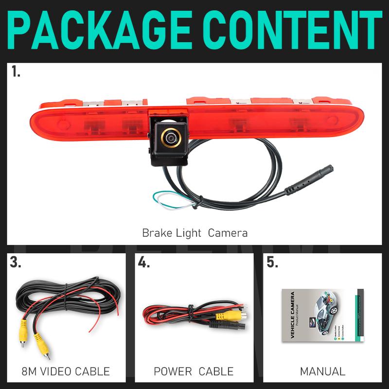 Greenyi AHD Brake Light Rear View Camera for Peugeot Expert Traveller Citroen Jumpy Dispatch SpaceTourer ProAce 2016-2019 Vans